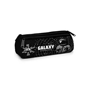 Kids Siyah Galaxy Desenli Üç Bölmeli Kalem Çantası 11171