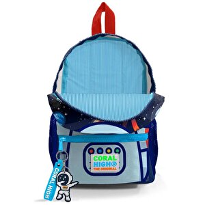 Kids Saks Mavi Astronot Desenli Dört Bölmeli Usb'li Okul Sırt Çantası 23824