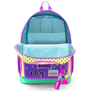 Kids Sarı Pembe Sevimli Köpek Desenli Okul Sırt Çantası 23752