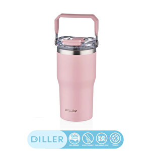 Diller 620ml Yeni Koleksiyon Tumbler Pipetli/pipetsiz Kullanım Kulplu Paslanmaz Çelik Termos