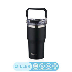 Diller 620ml Yeni Koleksiyon Tumbler Pipetli/pipetsiz Kullanım Kulplu Paslanmaz Çelik Termos