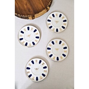 Tabak Evi Porselen Acem Zade Lacivert Çay Tabağı 12,5cm 4 Lü
