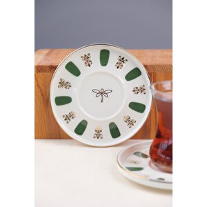 Tabak Evi Porselen Acem Zade Yeşil Çay Tabağı 12,5cm 2 Li