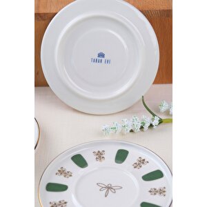 Tabak Evi Porselen Acem Zade Yeşil Çay Tabağı 12,5cm 2 Li