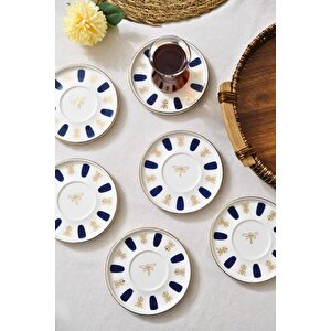 Tabak Evi Porselen Acem Zade Lacivert Çay Tabağı 12,5cm 6 Lı