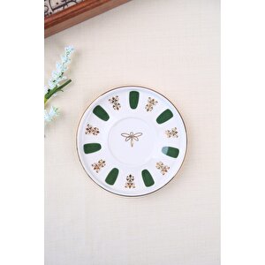 Tabak Evi Porselen Acem Zade Yeşil Çay Tabağı 12,5cm Tekli