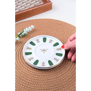 Tabak Evi Porselen Acem Zade Yeşil Çay Tabağı 12,5cm Tekli