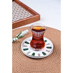 Tabak Evi Porselen Acem Zade Yeşil Çay Tabağı 12,5cm Tekli