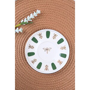 Tabak Evi Porselen Acem Zade Yeşil Çay Tabağı 12,5cm Tekli