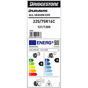 225/75r16 C 121/120r Duravıs A/s Evo B-a-72 4 Mevsim Hafif Ticari Lastiği (üretim Yılı: 2025)