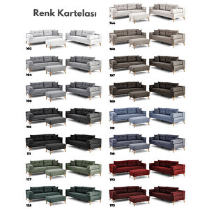 Zeri Modüler Yataklı 3 Adet Üçlü Kanepe & 3'lü Koltuk (3+3+3) - Açık Gri