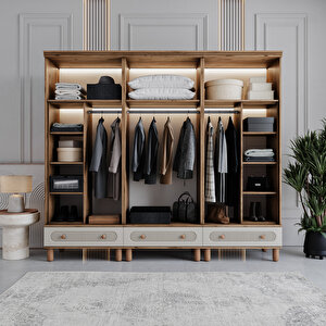 Milen 6 Kapaklı Çekmeceli Gardırop Tamamı Mdf (Aytaşı) Aytaşı