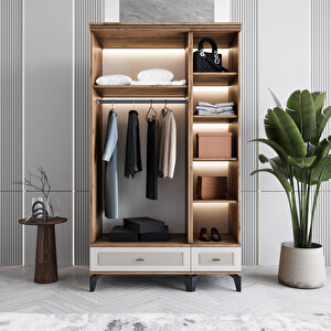 Monzio Libra 3 Kapaklı Çekmeceli Gardırop Tamamı Mdf (aytaşı) Aytaşı