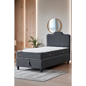 Menekşe Modeli Tek Kişilik Antibakteriyel Full Ortopedik Yatak, Baza Ve Başlık 3 Lü Set 90x190 cm