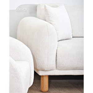 Lara Sırt Mekanizmalı Üç Adet Üçlü Kanepe & Yataklı 3'lü Koltuk (3+3+3) - Latte