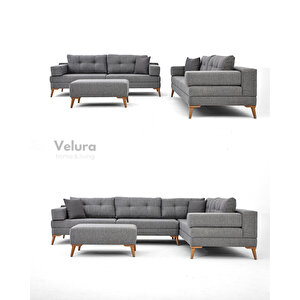 Zeri Modüler Yataklı 3 Adet Üçlü Kanepe & 3'lü Koltuk (3+3+3) - Lacivert