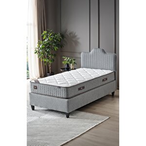 Menekşe Modeli Tek Kişilik Antibakteriyel Full Ortopedik Yatak, Baza Ve Başlık 3 Lü Set 120x200 cm
