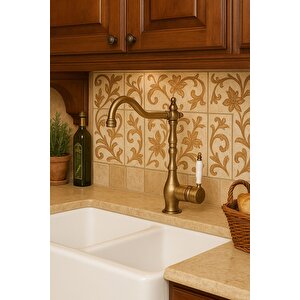 Rusti̇k Anti̇k Eski̇tme Gold Mutfak Evye Bataryasi Otanti̇k Osmanli Pri̇nç Gövde Vi̇ntage Tasarim Altin