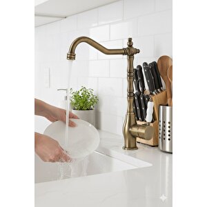 Rusti̇k Anti̇k Eski̇tme Gold Mutfak Evye Bataryasi Otanti̇k Osmanli Pri̇nç Gövde Vi̇ntage Tasarim Altin