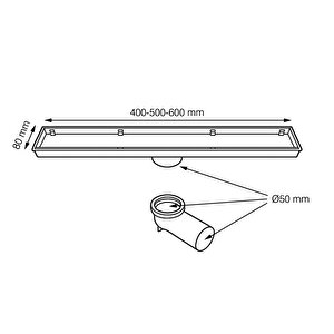 Fause Komple Çelik Seramik Uyumlu Ankastre Lineer Duş Kanalı 40 Cm Siyah Ksz105-40-b