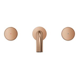 Atrio Private Collection 3 Delikli Duvardan Lavabo Bataryası M Boyut Brushed Warm Sunset – 20589dl0