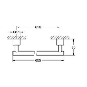 Uzun Havluluk 650 Mm Atrio Krom – 40889000