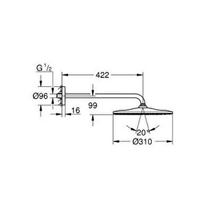 Grohe Rainshower Mono 310 Tepe Duşu Seti, 31 Cm, Altın - 26558gl0