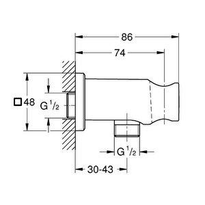 Grohe Rainshower Duş Çıkış Dirseği 1/2″ Tutuculu - 26659dl0