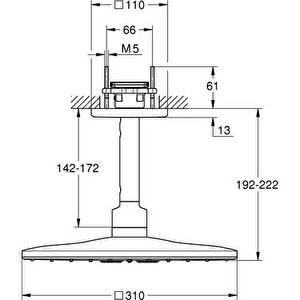 Grohe Rainshower Smartactive 310 Tepe Duşu Seti 142 Mm, 2 Akışlı - 22124kf0