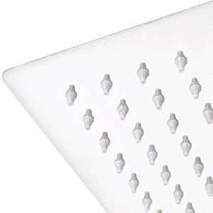 Ankastre Duş Başlığı Borulu Kare Slim Metal 50x50 Cm Tavandan