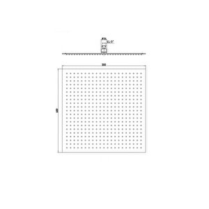 Fause Ankastre Duş Başlığı Borulu Kare Slim Metal 50x50 Cm Tavandan