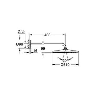 Grohe Rainshower Mono 310 Tepe Duşu Seti, 31 Cm, Bakır - 26558da0