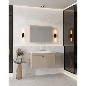 Karen Banyo Dafne 85 Cm, Mdf Lavabolu Banyo Dolabı Seti, Mdf, Lavabo Dahil