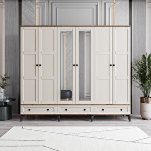 Karin 6 Kapaklı Çekmeceli Gardırop Tamamı Mdf Aytaşı
