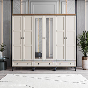 Karin 6 Kapaklı Çekmeceli Gardırop Tamamı Mdf (Aytaşı) Aytaşı