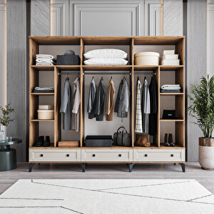 Karin 6 Kapaklı Çekmeceli Gardırop Tamamı Mdf Aytaşı