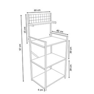 4 Katlı Ayarlanabilir Metal Ahşap Mutfak Raf Ünitesi ,kahve Köşesi Ve Küçük Ev Aletleri Düzenleyici