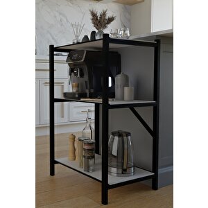 Mutfak Rafı Malzeme Dolabı 3 Katlı Mikrodalga Fırın Çok Amaçlı Dolap Kitaplık Çiçeklik Koltuk Yanı