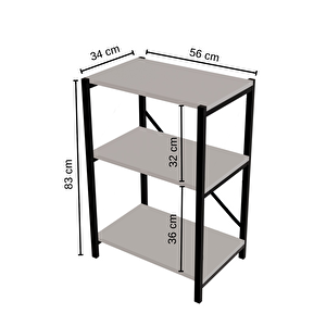 Mutfak Rafı Malzeme Dolabı 3 Katlı Mikrodalga Fırın Çok Amaçlı Dolap Kitaplık Çiçeklik Koltuk Yanı