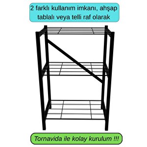 Mutfak Rafı Malzeme Dolabı 3 Katlı Mikrodalga Fırın Çok Amaçlı Dolap Kitaplık Çiçeklik Koltuk Yanı