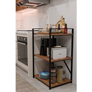 3 Katlı Metal Ahşap Mutfak Rafı ,çok Amaçlı Mutfak Organizer Raf Ünitesi ,kahve Köşesi Mutfak Dolabı