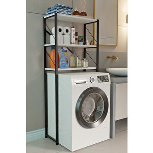 Çamaşır Makinesi Üstü Banyo Rafı – 3 Katlı Metal Gövdeli Düzenleyici, Depolama Ve Çok Amaçlı Dolap