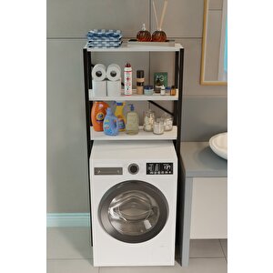 Çamaşır Makinesi Üstü Banyo Rafı – 3 Katlı Metal Gövdeli Düzenleyici, Depolama Ve Çok Amaçlı Dolap
