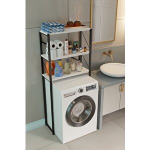 Çamaşır Makinesi Üstü Banyo Rafı – 3 Katlı Metal Gövdeli Düzenleyici, Depolama Ve Çok Amaçlı Dolap