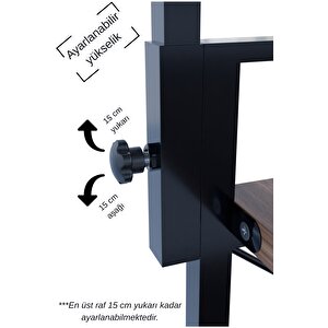 4 Katlı Banyo Rafı,metal Çerçeveli Ahşap Raflı Çok Amaçlı Organizer,temizlik Malzemesi  Düzenleyici