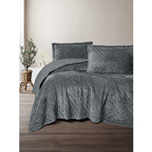 Softnest Tek Kişilik Yatak Örtüsü Boleta Koyu Gri