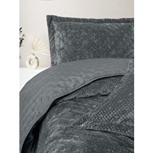 Softnest Tek Kişilik Yatak Örtüsü Boleta Koyu Gri