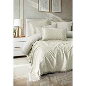 Chi Chi Çift Kişilik Pikeli Nevresim Takımı Velora Adaçayı