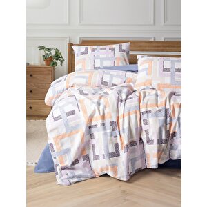 Cotton Box Flanel Çift Kişilik Nevresim Takımı Hayden Lila