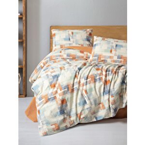 Cotton Box Flanel Tek Kişilik Nevresim Takımı Rina Kiremit
